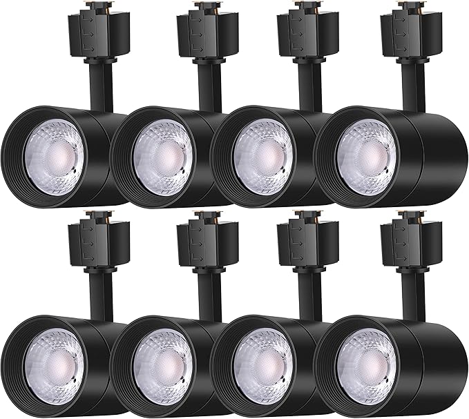 FLSNT LED Track Lighting Heads for Juno Track, 75W Equivalent Dimmable LED Track Light Heads, 12W 24° LED Spotlight Light, CRI90, 800LM, 3000K Soft White, Black, 8 Pack