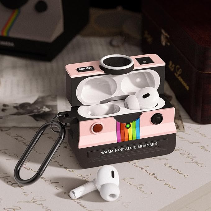 Case for Apple AirPods Pro 2 Cases with Camera Cover Compatible Anti-Drop Silicone Cover AirPods Pro Accessories Kit Cleaning Tools for Earbuds Keychain Earphone Cases (Pink, Airpods Pro 2/1 Case)