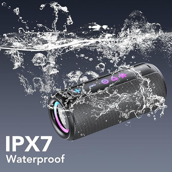 TIMU Portable Speaker Bluetooth 5.4, 25W Super Loud Wireless Speaker: Boost Bass 3.0, 30H Playtime, 8 RGB Modes, IPX7 Waterproof, TWS Pairing, for Outdoor/Home/Party, Gift Ideas