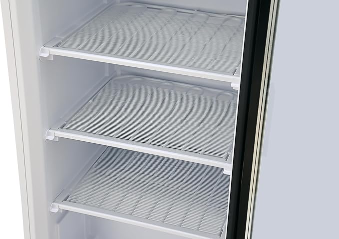 KoolMore KM-FMD12WGD 12 Cu. ft. Commercial Freezer with Glass Door in White-Manual Defrost
