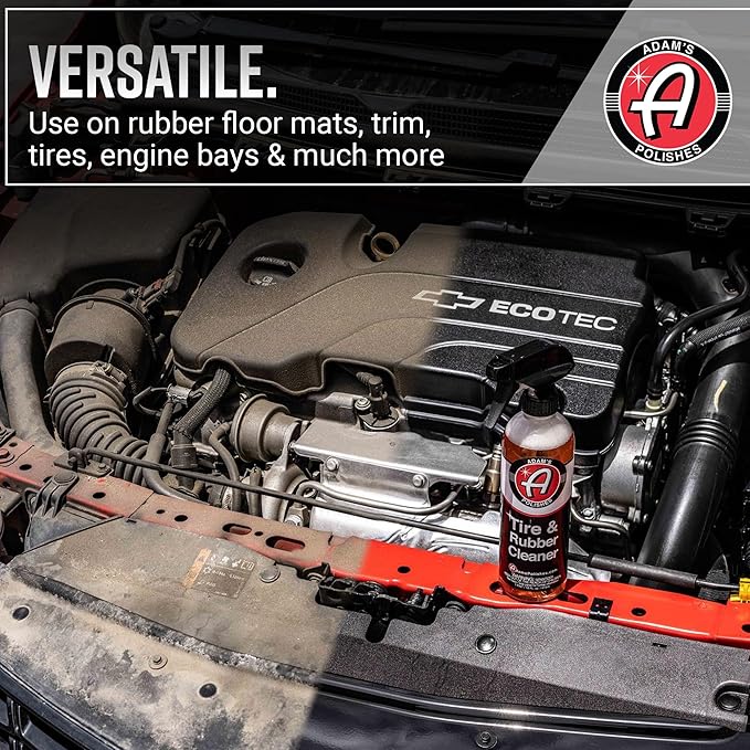 Adam's Polishes Tire & Rubber Cleaner (2-Pack) - Removes Discoloration from Tires Quickly - Works Great on Tires, Rubber & Plastic Trim, and Rubber Floor Mats