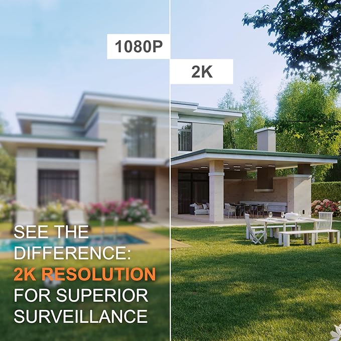 2K Window Security Camera 3MP Indoor Home Monitoring WiFi Full-Color Night Vision Person Detection 24/7 Recording