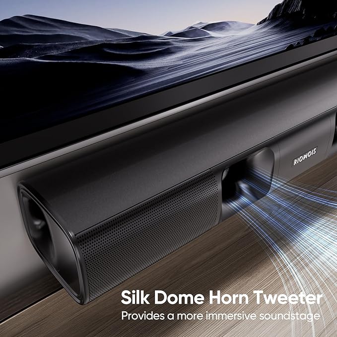 Sound Bar for Smart TV, 90W Compact Soundbar TV Speaker with Subwoofer, 2.1Channel Home Theater Surround Sound System with Crisp Vocals and Deep Bass for TV PC Projector.