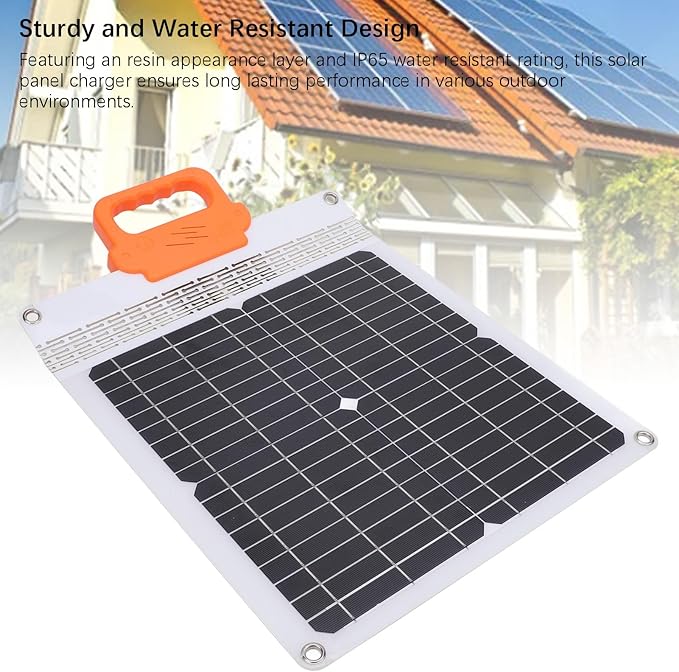 FTVOGUE 20W Portable Solar Panel Charger Monocrystalline Solar Panel with USB C Output for Outdoor Travel Camping and Emergency Power
