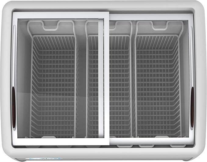 KoolMore - MCF-9C Commercial Ice Cream Freezer Display Case, Glass Top Chest Freezer with 3 Storage Baskets and Sliding Lid, Large 9 cu. ft. Capacity, White