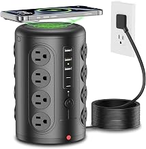 TenTrend Power Strip Tower with 16 AC Outlets & 5 USB Ports, 6FT Cord - Image 1