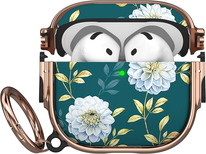 Maxjoy for AirPods 4 Case with Lock, Cute AirPods 4 Case Lock Protective Hard AirPod 4 Generation Cover for Women Girly with Keychain Clip for AirPod 4th Generation Cover 2024, Floral