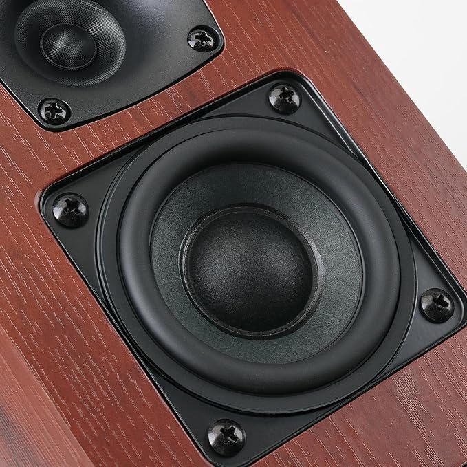Powered Bluetooth Bookshelf Speakers, 40W Record Player Speakers with 2.75 Inch Woofer, Stereo Speakers with Optical/AUX/TV-ARC Connection for Turntable, No Receiver or Amplifier Required.