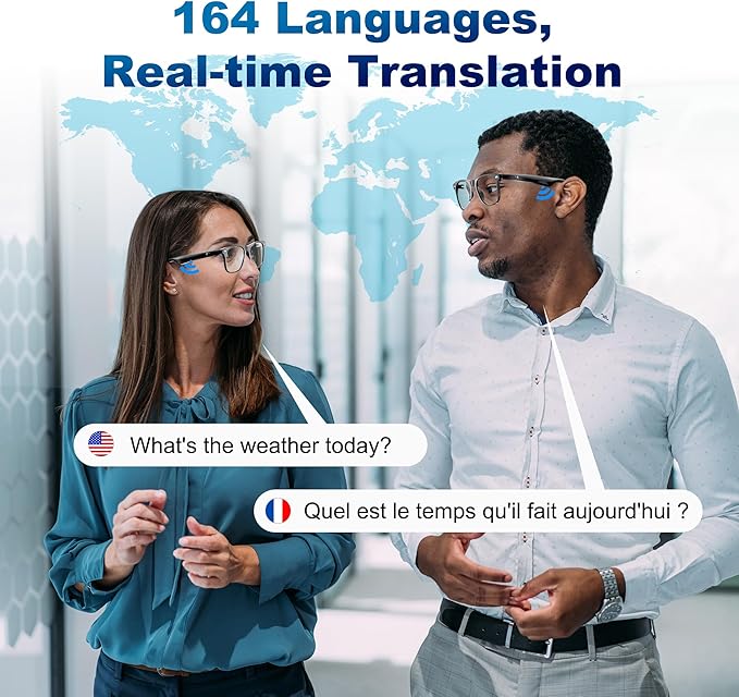 AI Smart Glasses for Women and Men, Bluetooth Sunglasses with Chat GPT and 164 Languages , Translation Glasses with Color-Change Lens, Music Playback & Hands-Free Calls, UV & Blue Light Protection