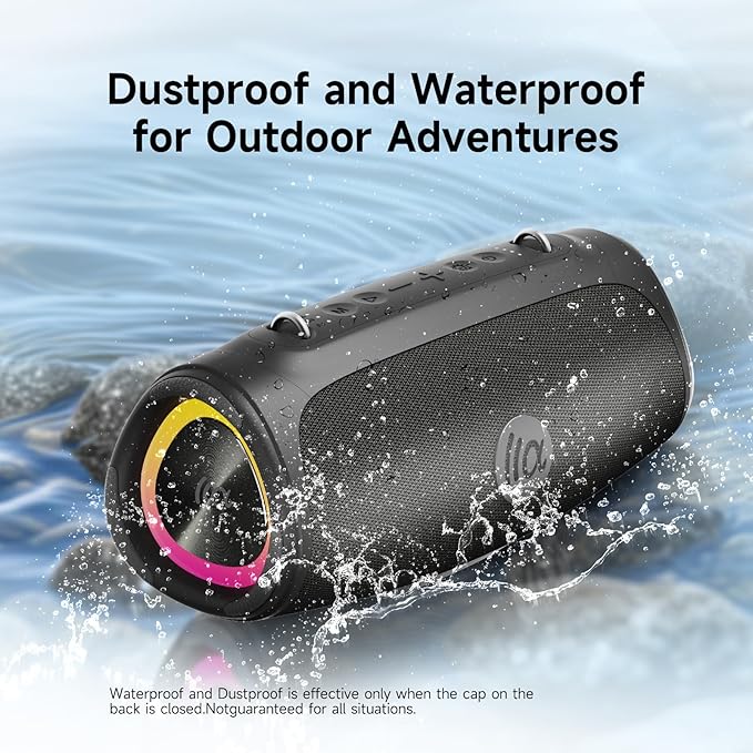 Portable Loud Bluetooth Speaker, 60W Large Subwoofer Speakers Wireless Bluetooth 5.3 with Powerbank USB Charge Out,Rugged Outdoor for Party,Beach,Golf,Pool,Shower,Valentines Day Gifts