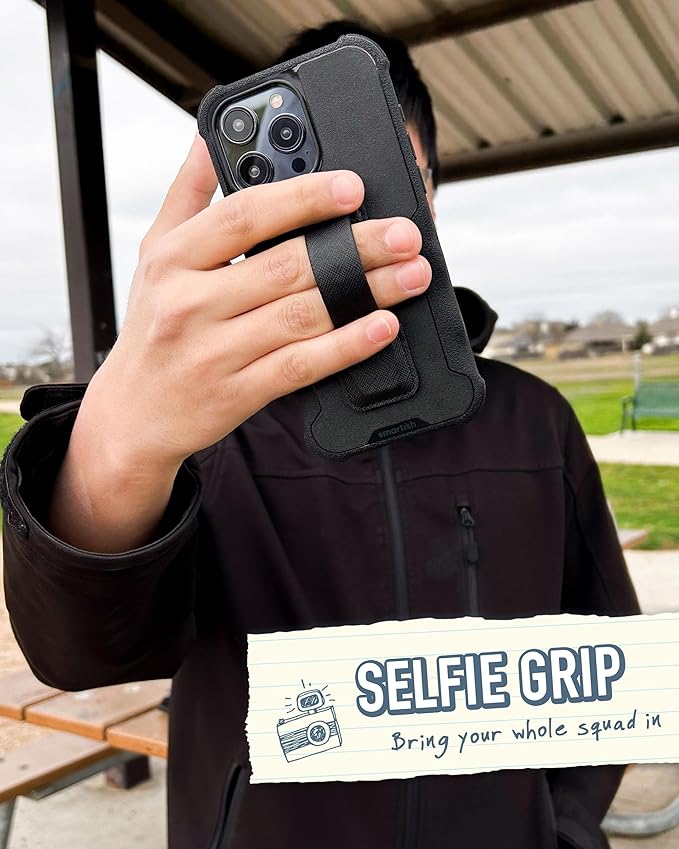 Smartish Phone Grip Loop - Prop Tart - Pop Out Finger Strap and Holder with Kick Stand [Compatible with All iPhone and Android Phones] - Secret Menu