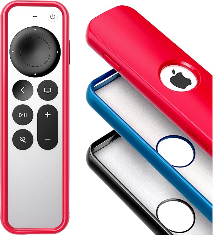 Case for Apple TV Remotes – Premium Drop Protection and Comfortable to Hold – Designed in USA (Premium Red with Soft Microfiber Lining)