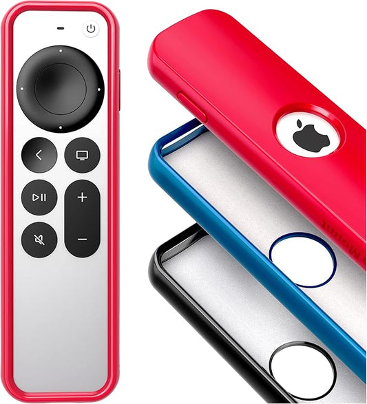 Case for Apple TV Remotes – Premium Drop Protection and Comfortable to Hold – Designed in USA (Premium Red with Soft Microfiber Lining)