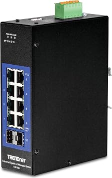 TRENDnet 10-Port Industrial Gigabit L2 Managed DIN-Rail Switch, TI-G102i