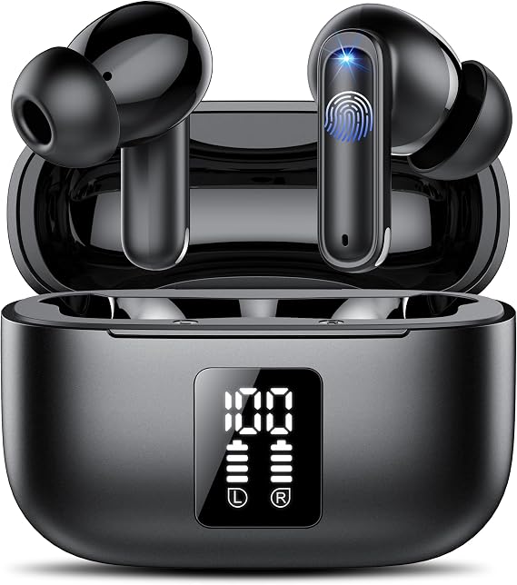 IKT AI Translation Earbuds Real Time, 164 Languages Translator Ear Buds for iPhone and Android, 7 Translation Modes, 50H Playtime, ENC &ANC Translation Headphones for Travel/Business/Learning-Black
