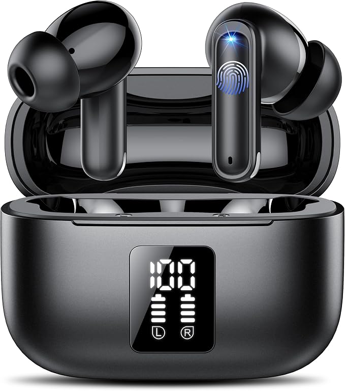 IKT AI Translation Earbuds Real Time, 164 Languages Translator Ear Buds for iPhone and Android, 7 Translation Modes, 50H Playtime, ENC &ANC Translation Headphones for Travel/Business/Learning-Black