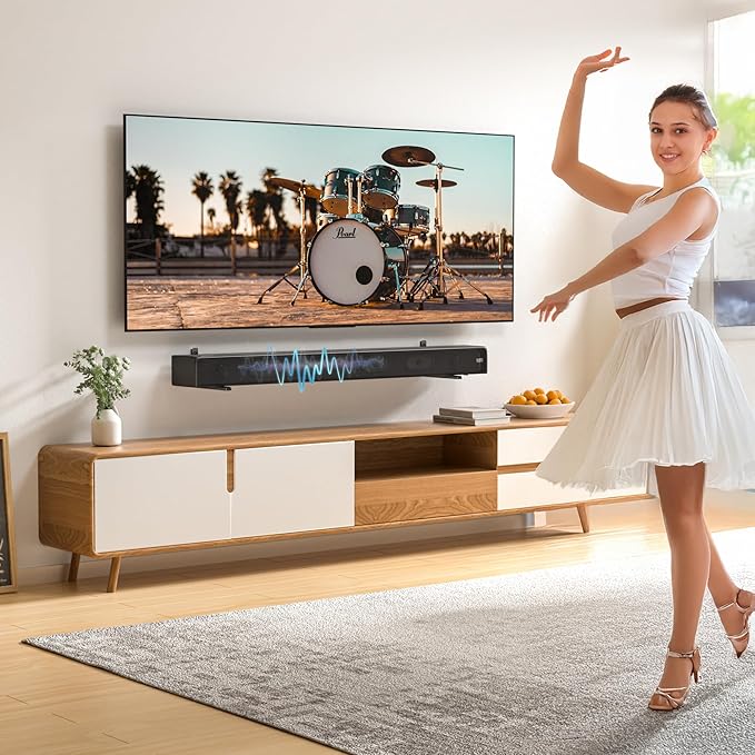 Soundbar Mounts Under TV for Bose, Sony, Saiyin, VIZIO, LG, Samsung, Roku - Dolby Atmos Compatible Soundbar Wall Mount Bracket, Sound Bar Shelf, Soundbar Stand Under TV Up to 20LB