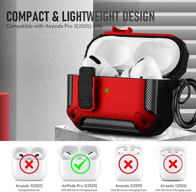 Compatible with Airpods Pro 3 Case(2025),for Airpods Pro 3rd Generation Cases Cover with Keychain Cleaner Kit Soft Silicone Shockproof Cover for Women Men