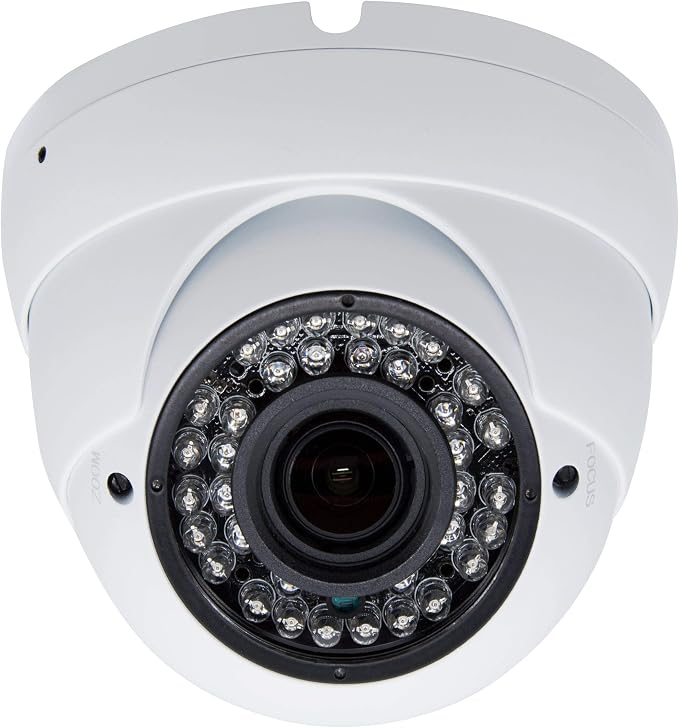 5MP 4MP Dome Super Hybrid Security Camera 4in1 TVI/CVI/AHD/960H CCTV Surveillance Security Camera 2.8-12mm Varifocal Lens Waterproof Day&Night Vision Outdoor/Indoor 98ft IR Camera White