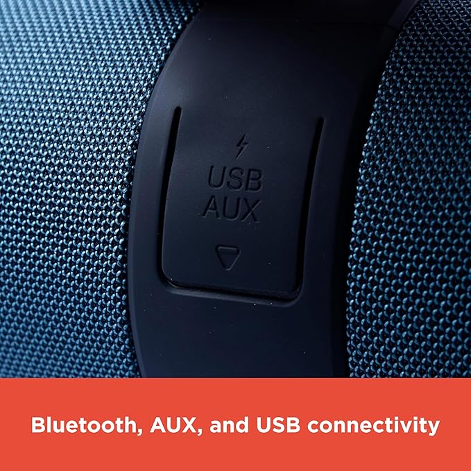 RadioShack IPX6 Waterproof Bluetooth Speaker with RGB Light and Mic, Blue, 14W
