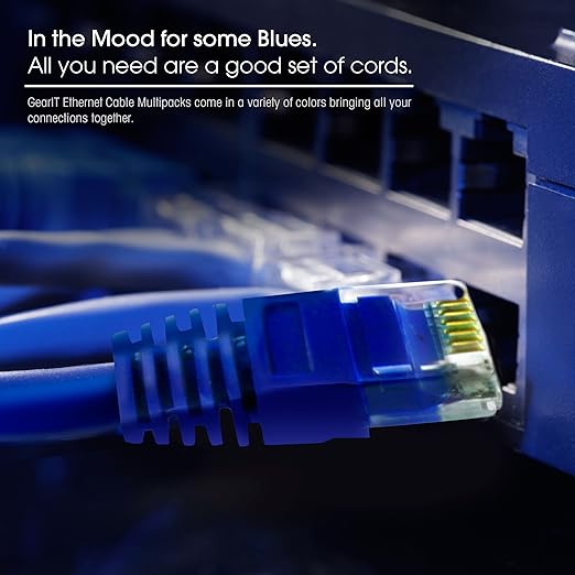 GEARit Cat 6 Ethernet Cable Pack - 24-Pack 2 ft Cat6 Ethernet Patch Cables | RJ45 Network Patch Cable, 10 Gbps Snagless Gold-Plated Connectors - Ethernet Cable Cat 6 for PC, TV, Router - Black