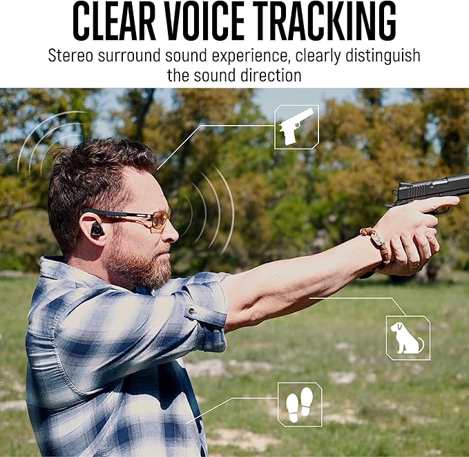 GLORYFIRE Shooting Ear Protection Earplugs, Bluetooth Hearing Protection Earbuds for Noise Reduction(Onyx)