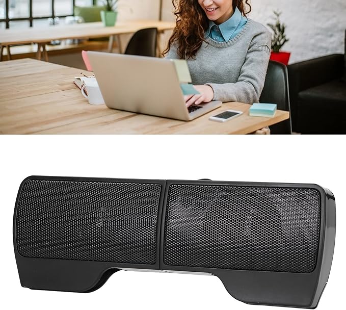 Zerodis Laptop Speakers, USB Powered Wired Monitor Soundbar Stereo Sound with Screen Clip USB Powered Mini Computer Speaker for Monitor Notebook Tablets TV