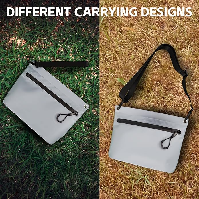 Waterproof Bag Fanny Pouch for Phone Passport Purse, Handle & Adjustable Strap for for Swim, Travel, Beach