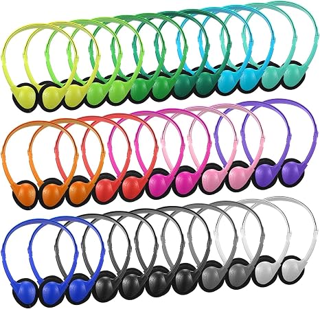 Konohan 32 Pack Headphones Bulk for Classroom Student, Multicolor