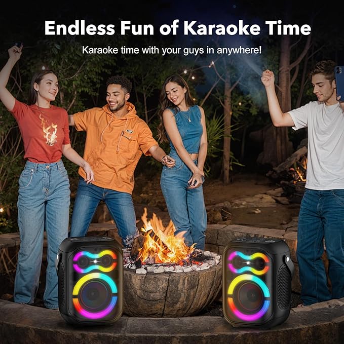 Portable Bluetooth Speakers 80W Big Powerful Wireless Outdoor Loud Stereo Deep Bass Sound Boombox TWS Home Party Speaker with Subwoofer LED Lights