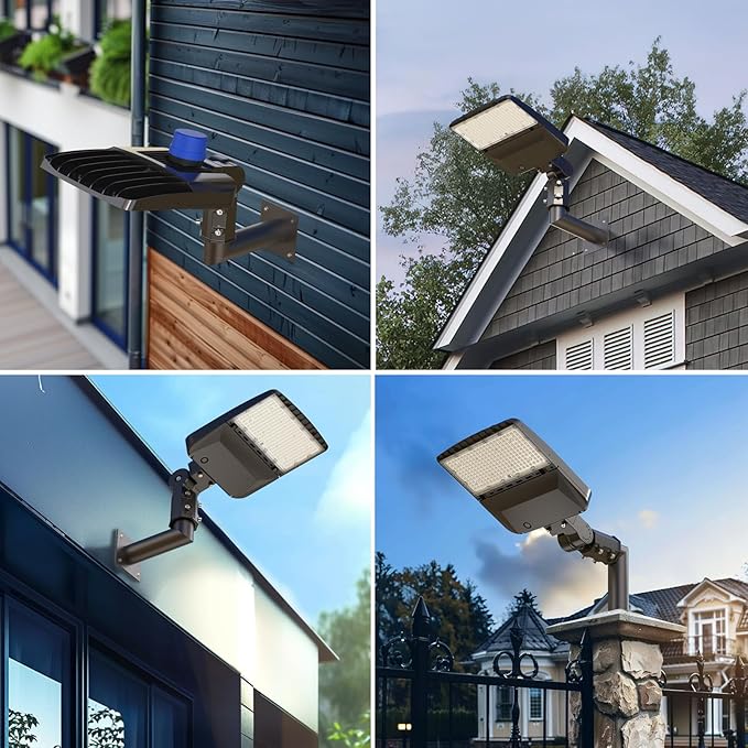HYPERLITE Wall Mount Bracket: 90 Degree for Parking Lot Light - L Shape Bracket for 2 3/8 inch Slip Fit Lights, Lighting Mounting Bracket Extension Pole for LED Shoebox Area Lights Street Pole Light