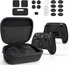 6-in-1 Carrying Case Kit for Steam Controller 2 (2026), with 1 Silicone Protective Cover, 7 Protective Stickers, 1 Charging Port Dust Plug, 8 Thumb Grip Caps, and 4 Rocker Guard Rings. - Image 1