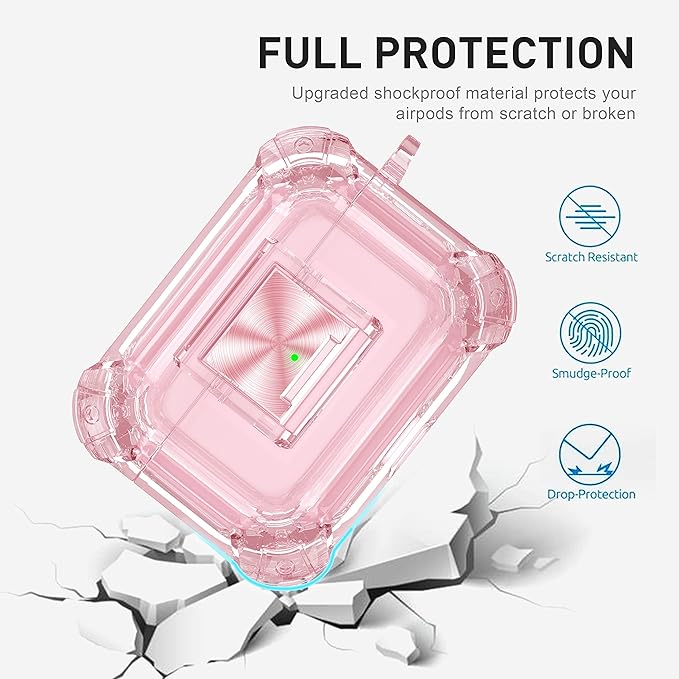 Valkit Compatible Airpods Pro 2nd/1st Generation Case Clear with Cleaner Kit & Lock, Soft TPU Airpod Pro 2/1 Case Shockproof iPods Pro 2 Protective Case for Airpods Pro Gen 2nd/1st(2023/2022/2019)