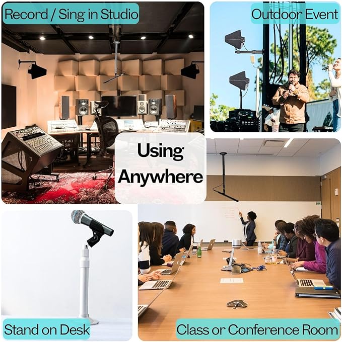 2 pcs Wall Mount for Shuer UA874 PA805 Wireless Antenna Paddle Install, Mic Hanger Stand for Sdudio, Conference, Aluminum (Black, Small)