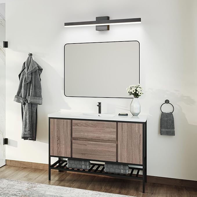 Black Bathroom Vanity Light 31.5 inch, 18W Dimmable 5CCT LED Modern Bathroom Light Fixture Over Mirror - ETL Certificated