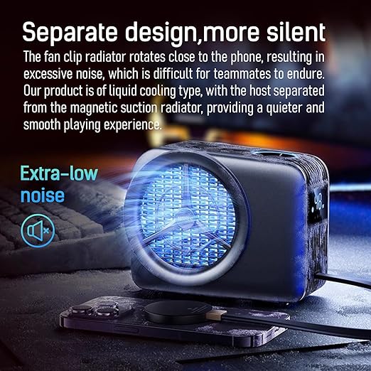 Magnetic Phone Cooler, ipad Cooler for Gaming,Live Streaming, Freeze in 15s, noiseless Cooling,for Phone/Tablet/iPad (Support Wireless Charging)