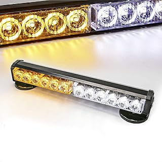 Amber/White Wireless Emergency Lights Bar for Trucks, Vehicles - Image 1
