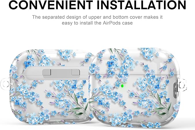 Maxjoy for AirPods Pro 3rd Generation Case, Clear AirPods Pro 3 Case for Women Girly Cute Soft AirPod Pro 3 Cover with Keychain Strap for AirPod Pro 3rd Gen Cover 2025, Flower