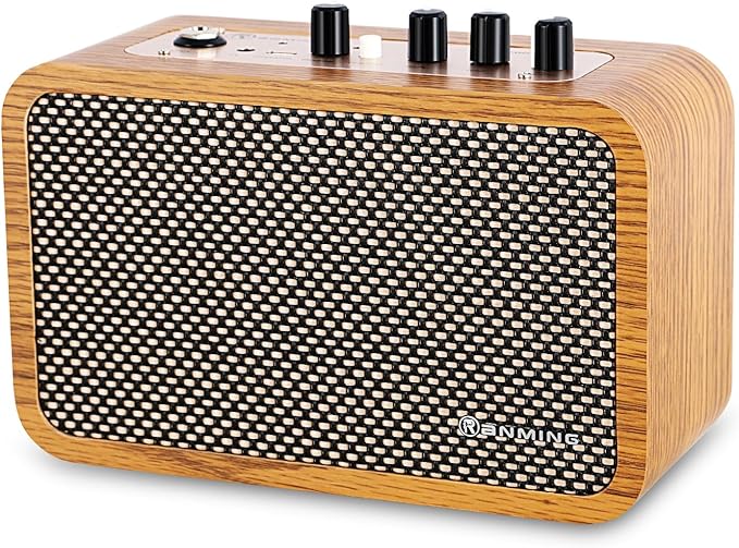 RANMING Guitar Amp 10W Mini Guitar Amplifier with Clean/Drive Channel Portable Electric Guitars Amp with Headphone Jack USB-C Rechargeable Wireless Amps for Indoor Practice,Live Streaming,Traveling