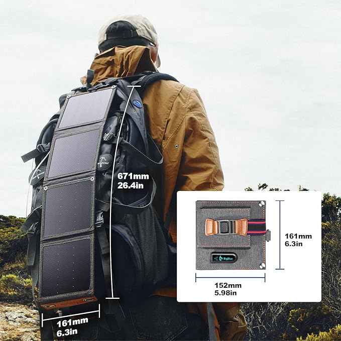 14W Portable Foldable Solar Charger Panel with USB IPX4 Waterproof for Outdoor Camping and Travel