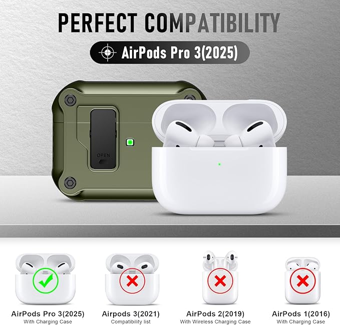 Compatible with Airpods Pro 3 Case(2025),for Airpods Pro 3rd Generation Cases Cover with Keychain Cleaner Kit Soft Silicone Shockproof Cover for Women Men