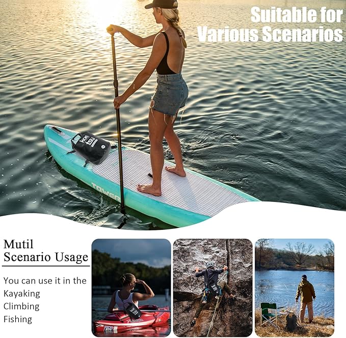 KOETSU 15L Stand-Up Paddle Board Dry Bag, Waterproof Roll-Top Deck Bag for Kayaking, Boating, Fishing, Snorkeling – Lightweight Portable Pouch for Gear, Phone, Keys, and Accessories