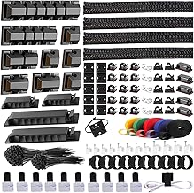ELII 327 PCS Cable Management Kit 4 Cable Cable Sleeves,65 Cable Clips - Image 1