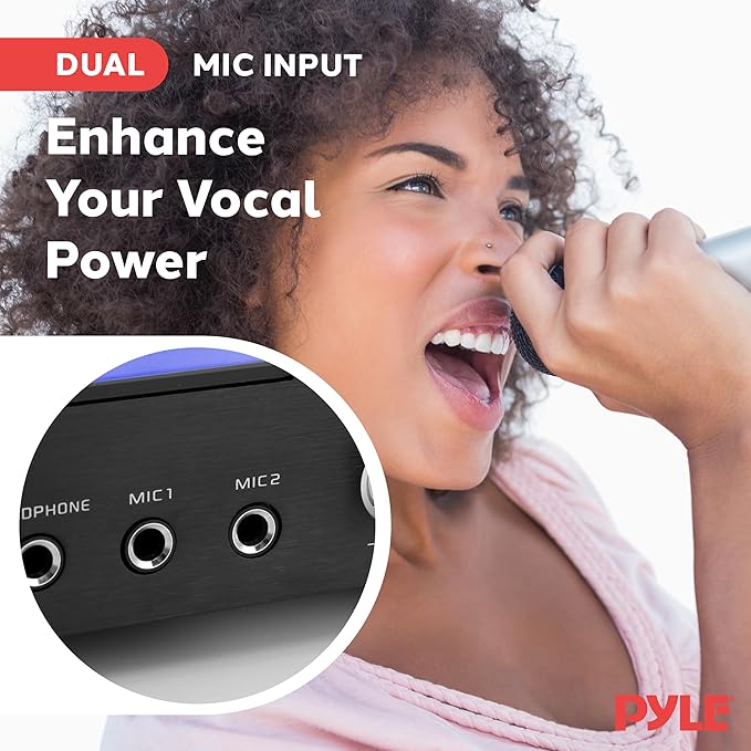 PYLE Multi Channel Bluetooth Preamplifier Receiver - 2000 Watt Audio Home Speaker Sound Stereo Receiver W/ Radio, USB, Headphone, Aux, RCA, Dual Microphone W/ Echo, Led, Wireless Streaming - P2001BT