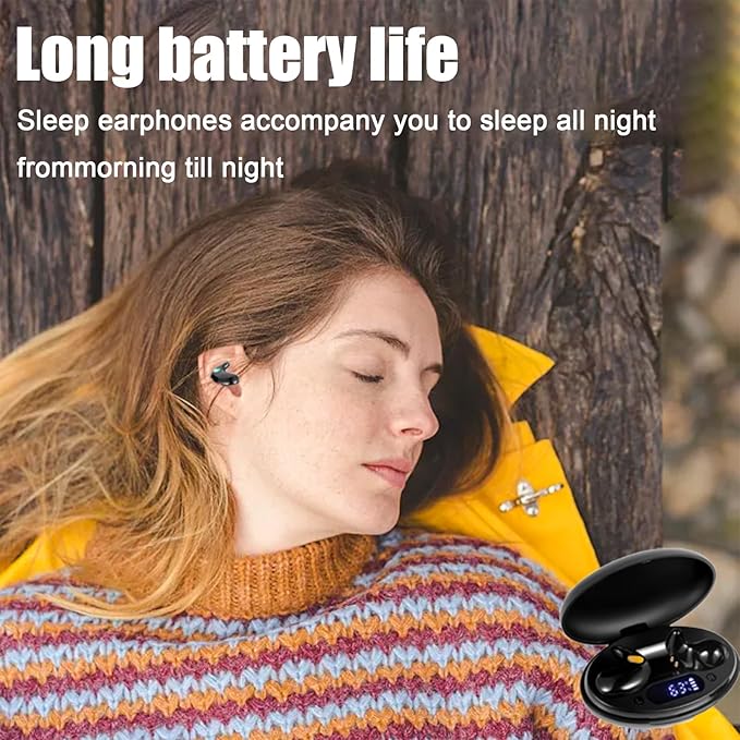 Sleep Headphones Sleep Headphones Wireless Bluetooth 5.2 Sleep Earbuds Sleep Earbuds for Side Sleepers Comfortable Noise Cancelling Invisible Earbuds Wireless Headphones Waite
