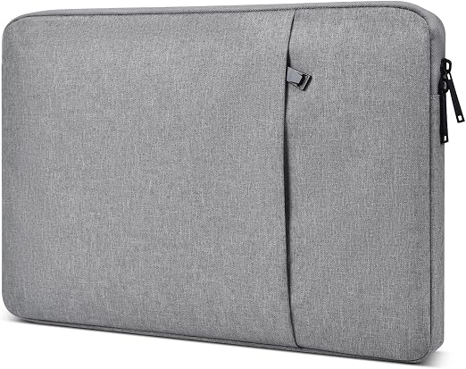15.6 16.1 Inch Portable Monitor Case, Protective Padded Water Resistant Carrying Sleeve for 15.6" Display Monitors Shockproof Slim Travel Cover Bag with Accessory Storage Pocket, Gray