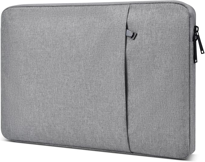 15.6 16.1 Inch Portable Monitor Case, Protective Padded Water Resistant Carrying Sleeve for 15.6" Display Monitors Shockproof Slim Travel Cover Bag with Accessory Storage Pocket, Gray