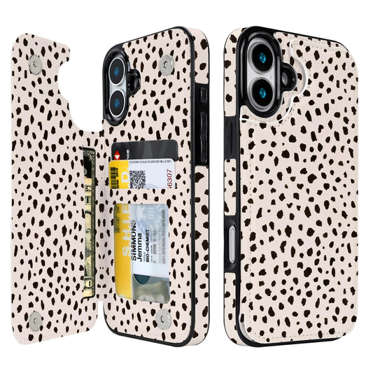 uCOLOR for iPhone 17 Wallet Case with Card Holder PU Leather RFID Blocking Design iPhone 17 flip case for Women Men Magnetic Clasp Kickstand Design 6.3 inch (White Marble)