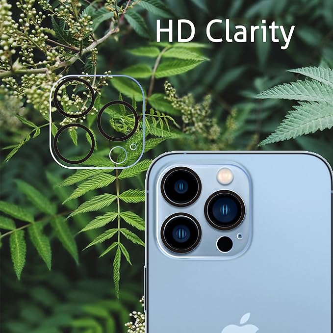 Ailun 2Pack Screen Protector for iPhone 13 Pro [6.1 inch] Display 2021 + 2 Pack Camera Lens Protector, Tempered Glass Film,[9H Hardness] - HD [Not for iPhone 13 Pro Max]