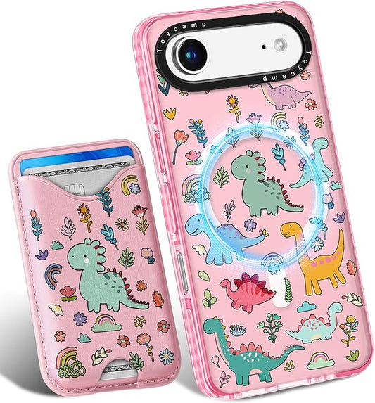 Toycamp for iPhone 17 Air Case - Compatible with Magsafe Credit Card Holder Wallet Magnetic Cute Women Teen Girls Kawaii Girly Unique Animal Design Phone Cover for Apple 17 Air